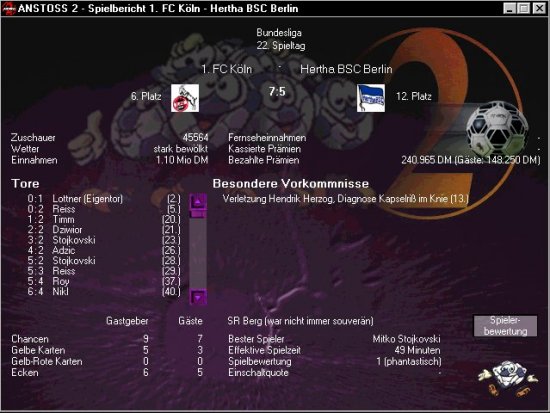 [Anstoss 2 - Screenshot]