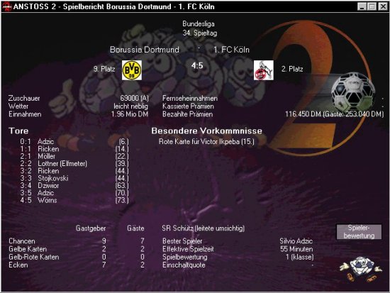 [Anstoss 2 - Screenshot]