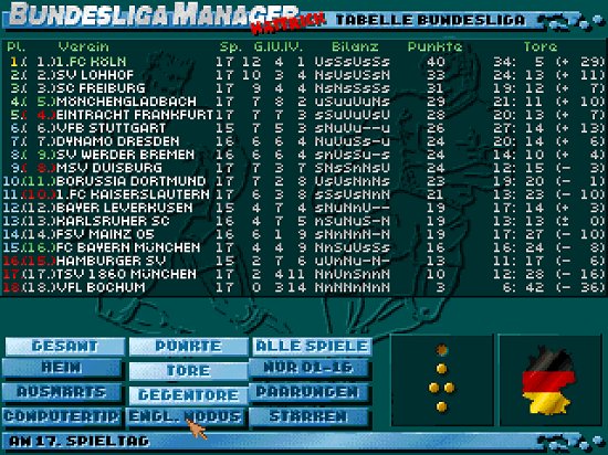 [Nostalgischer Screenshot vom Bundesligamanager Hattrick]