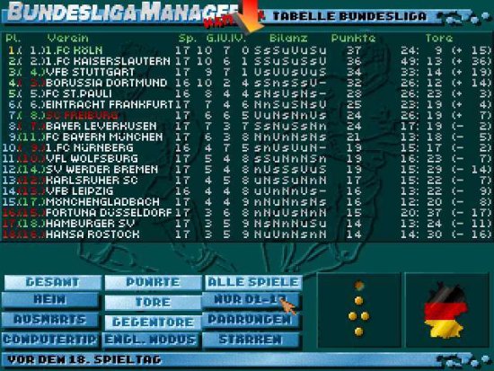 [Nostalgischer Screenshot vom Bundesligamanager Hattrick]